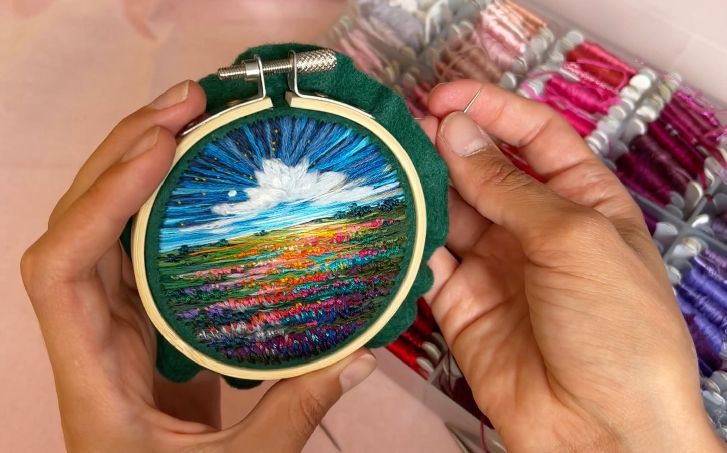 Full process of embroidery work •fragrant fields• by Shimunia