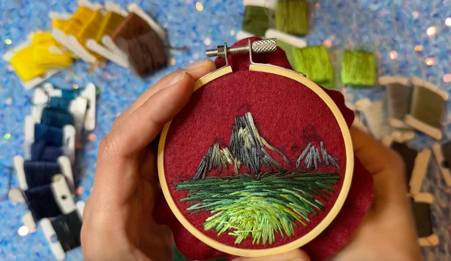 Full process of embroidery work •mountain dream• by Shimunia