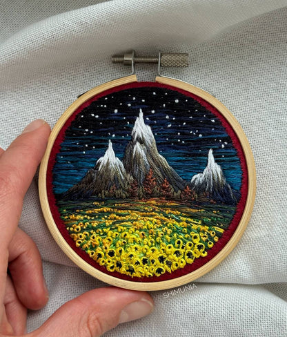 Full process of embroidery work •mountain dream• by Shimunia